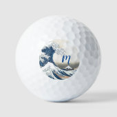 Die große Welle - japanische Kunst Golfball (Vorderseite)