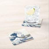 Die große Welle - japanische Kunst Rechteckiger Pappuntersetzer (Vor Ort)