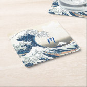 Die große Welle - japanische Kunst Rechteckiger Pappuntersetzer (angewinkelt)