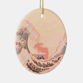 Die große Welle Kanagawas bei Sonnenaufgang Keramik Ornament (Rechts)