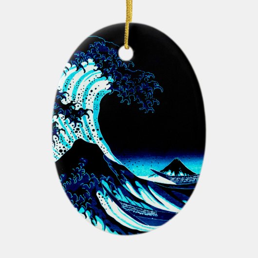 Die große Welle Keramik Ornament (Vorne)