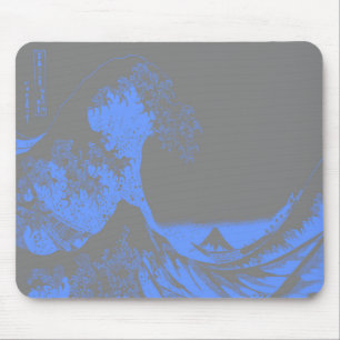 Die große Welle Meeresschaum Blau & Grau Mousepad