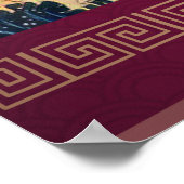 Die große Welle mit einem pixelisierten/pixeligen  Poster (Ecke)