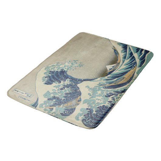 Die große Welle Mt Fuji Badematte (Schrägansicht)