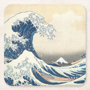 Die große Welle Rechteckiger Pappuntersetzer