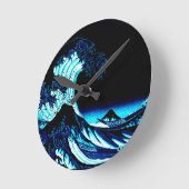 Die große Welle Runde Wanduhr (Winkel)
