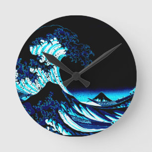 Die große Welle Runde Wanduhr