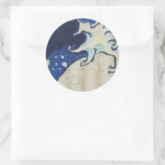 Die große Welle Runder Aufkleber (Tasche)