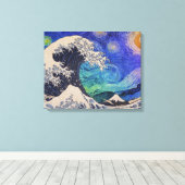 Die große Welle starrt Nacht Leinwanddruck (Insitu (Holzboden))