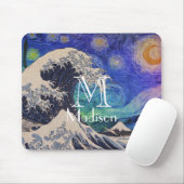 Die große Welle starrt Nacht Mousepad (Mit Mouse)