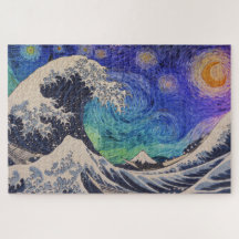 Die große Welle starrt Nacht