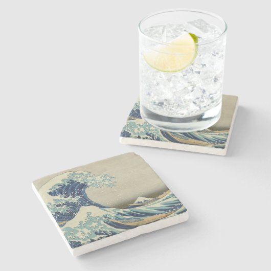 Die große Welle Steinuntersetzer (Seitenansicht)