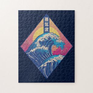 Die große Welle Vaporwave Puzzle