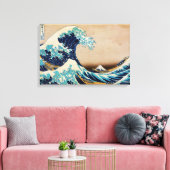 Die große Welle von Hokusai Japanisches dreiteilig Leinwanddruck (Insitu (Wohnzimmer))