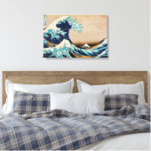 Die große Welle von Hokusai Japanisches dreiteilig Leinwanddruck (Insitu (Schlafzimmer))