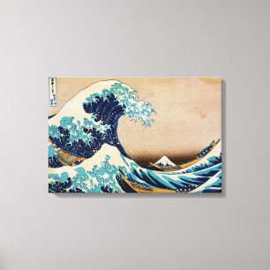Die große Welle von Hokusai Japanisches dreiteilig Leinwanddruck