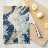 Die große Welle von Hokusai vor Kanagawa Geschirrtuch (Viertel Falte)