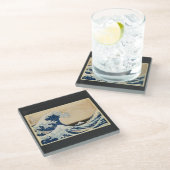 Die große Welle von Hokusai vor Kanagawa Glasuntersetzer (Schrägansicht)
