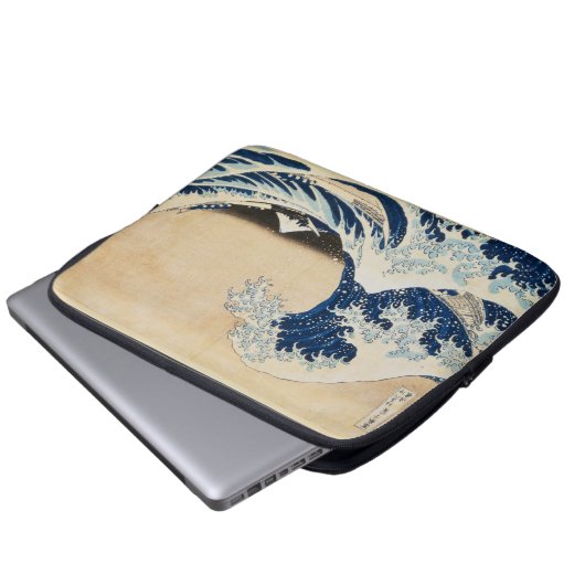 Die große Welle von Hokusai vor Kanagawa Laptopschutzhülle (Vorne Knopf)