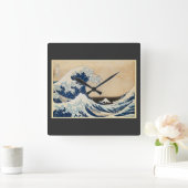 Die große Welle von Hokusai vor Kanagawa Quadratische Wanduhr (Zuhause)
