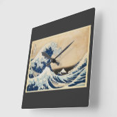 Die große Welle von Hokusai vor Kanagawa Quadratische Wanduhr (Winkel)