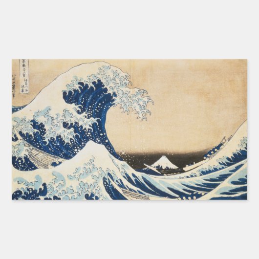 Die große Welle von Hokusai vor Kanagawa Rechteckiger Aufkleber (Vorderseite)
