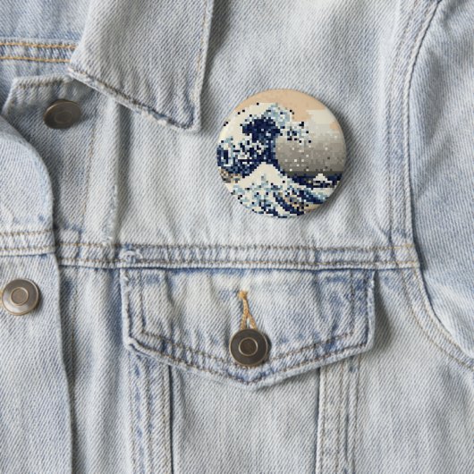 Die große Welle von Kanagawa 8 Bit Pixel Art Button (Beispiel)
