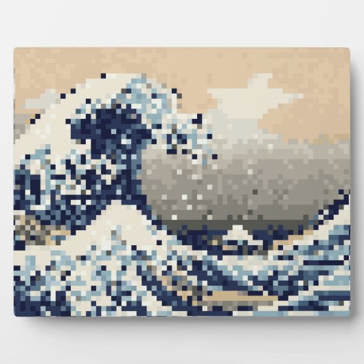 Die große Welle von Kanagawa 8 Bit Pixel Art Fotoplatte (Vorderseite)