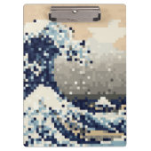 Die große Welle von Kanagawa 8 Bit Pixel Art Klemmbrett (Vorderseite)