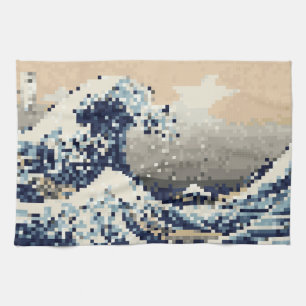 Die große Welle von Kanagawa 8 Bit Pixel Art Küchentuch