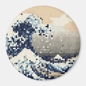 Die große Welle von Kanagawa 8 Bit Pixel Art Magnet (Vorne)