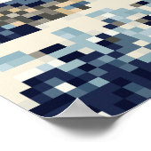 Die große Welle von Kanagawa 8 Bit Pixel Art Poster (Ecke)