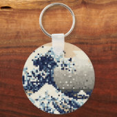 Die große Welle von Kanagawa 8 Bit Pixel Art Schlüsselanhänger (Vorderseite)