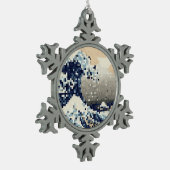 Die große Welle von Kanagawa 8 Bit Pixel Art Schneeflocken Zinn-Ornament (Links)