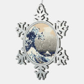 Die große Welle von Kanagawa 8 Bit Pixel Art Schneeflocken Zinn-Ornament (Rechts)