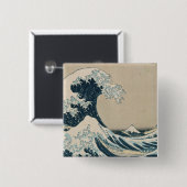 Die große Welle von Kanagawa, Ansichten vom Button (Vorne & Hinten)