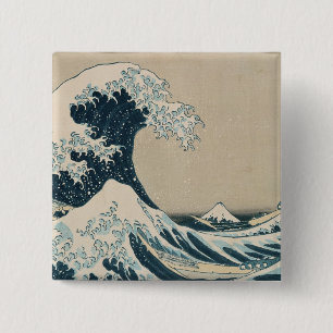 Die große Welle von Kanagawa, Ansichten vom Button