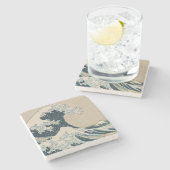 Die große Welle von Kanagawa, Ansichten vom Steinuntersetzer (Seitenansicht)