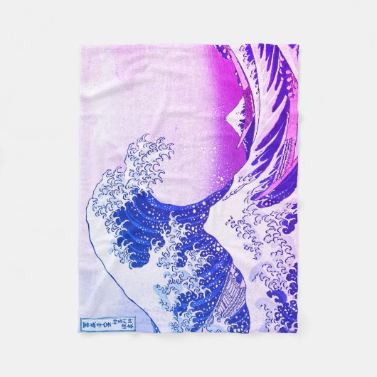 Die große Welle von Kanagawa Fleecedecke (Vorderseite)