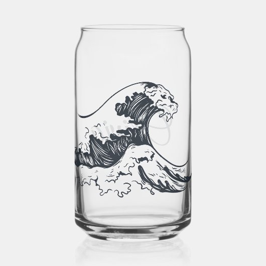 Die große Welle von Kanagawa-Illustration Dosenglas (Vorderseite)