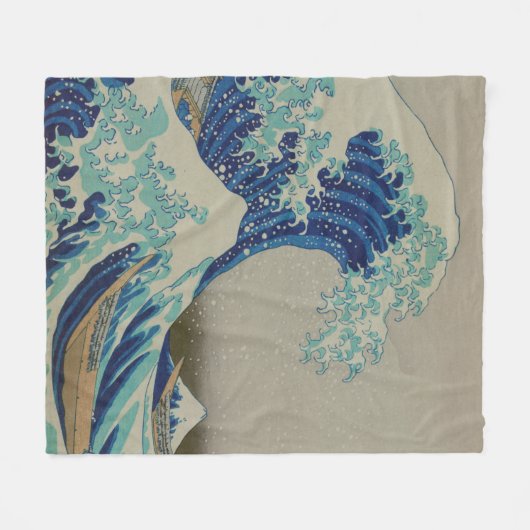 Die große Welle von Kanagawa-Japaner Woodblock Fleecedecke (Vorderseite (Horizontal))