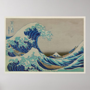 Die große Welle von Kanagawa-Japaner Woodblock Poster