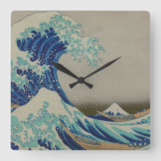 Die große Welle von Kanagawa-Japaner Woodblock Quadratische Wanduhr