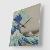 Die große Welle von Kanagawa-Japaner Woodblock Quadratische Wanduhr (Winkel)