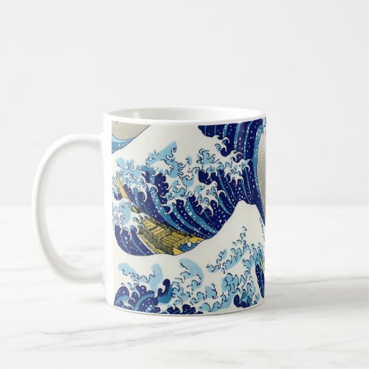 Die große Welle von Kanagawa Katsushika Hokusai Kaffeetasse (Links)