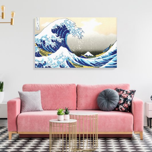 Die große Welle von Kanagawa Katsushika Hokusai Leinwanddruck (Insitu (Wohnzimmer))