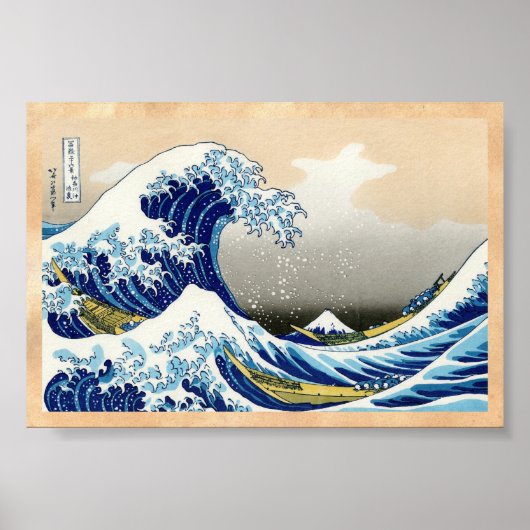 Die große Welle von Kanagawa Katsushika Hokusai Poster (Vorne)