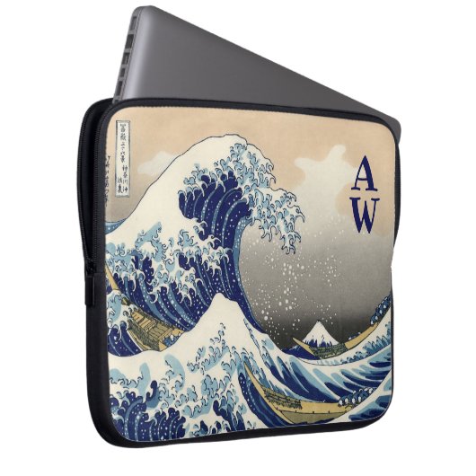 Die große Welle von Kanagawa Laptopschutzhülle (Vorne Rechts)
