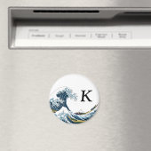Die große Welle von Kanagawa: Monogram Initial Magnet (In Situ (Geschirrspüler))