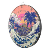 Die große Welle von Kanagawa und Palmen Dartscheibe (Vorderseite rechts)